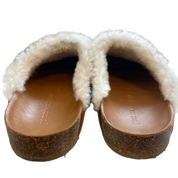 NWOT Jenni Kayne Suede Shearling-Lined Slip On Moc Clog Saddle Brown Size 39 - Picture 7 of 10
